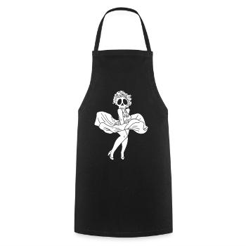 Fantôme de Marylin Monroe - Tablier de cuisine - noir - Devant - AI Model Male 185 dark (185cm)