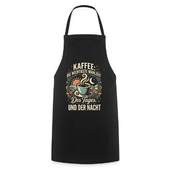 Kaffee Spruch - Retro Kaffeeliebhaber Geschenk - Kochschürze - Schwarz - Vorne - AI Model Male 185 dark (185cm)