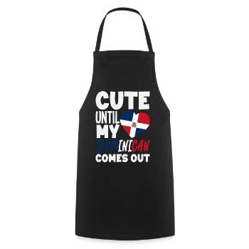 Drapeau de la République dominicaine Dom Rep Pride - Tablier de cuisine - noir - Devant - AI Model Male 185 dark (185cm)