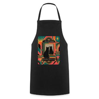 Lustiges Retro Art Deco Schwarze Katze Philosophie - Kochschürze - Schwarz - Vorne - AI Model Male 185 dark (185cm)
