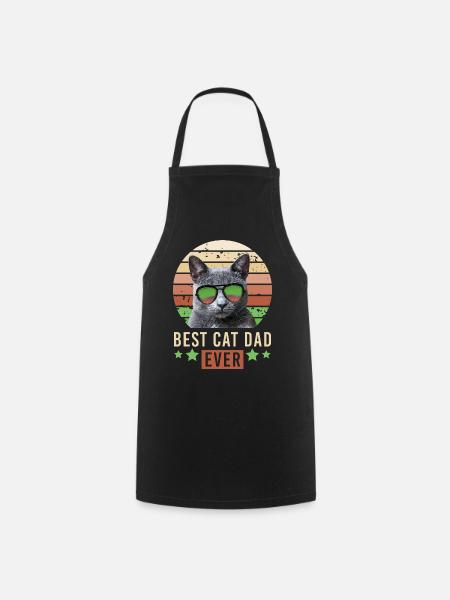 Best Cat Dad Ever Britisch Kurzhaar Russisch Blau  - Kochschürze - Schwarz