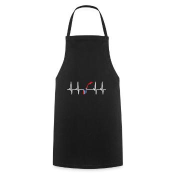 Drapeau Norvège Battement de coeur Oslo UE Europe EKG Odin - Tablier de cuisine - noir - Devant - AI Model Male 185 dark (185cm)