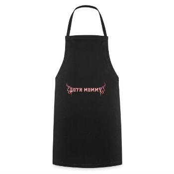 Goth Mommy! Gothic Aesthetics Y2K Cross - Cooking Apron - black - Front - AI Model Male 185 dark (185cm)