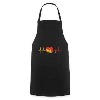 Drapeau sicile pulsation cardiaque pouls sinus courbe ECG coeur - Tablier de cuisine - noir - Devant - AI Model Male 185 dark (185cm)