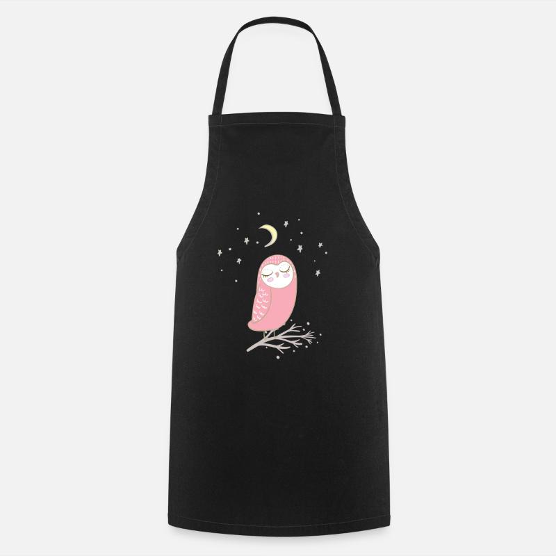 owl | night owl - Cooking Apron - black