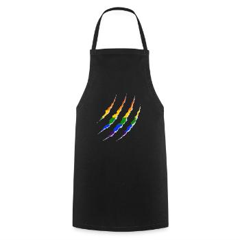 LGBT Wunde Gay Pride Regenbogen Coming Out - Kochschürze - Schwarz - Vorne - AI Model Male 185 dark (185cm)