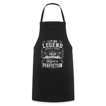 Born in 1958 Legend Vintage Birthday - Cooking Apron - black - Front - AI Model Male 185 dark (185cm)