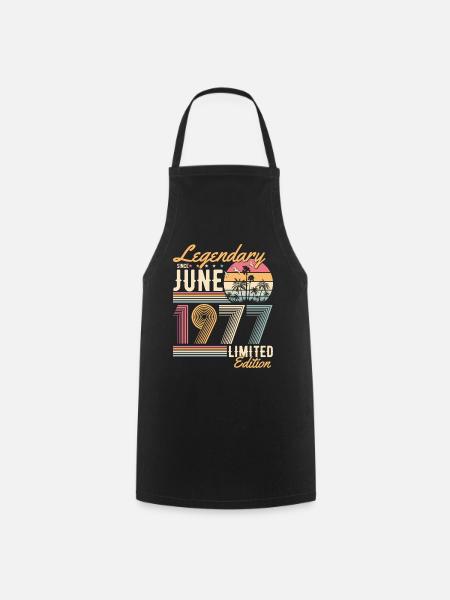 Juin 1977 Vintage Anniversaire Vintage Rétro - Tablier de cuisine - noir