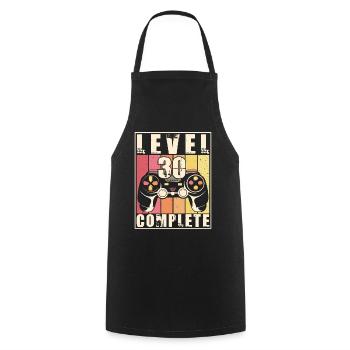 30. Geburtstag Level 30 Complete 30 Jahre Geschenk - Kochschürze - Schwarz - Vorne - AI Model Male 185 dark (185cm)