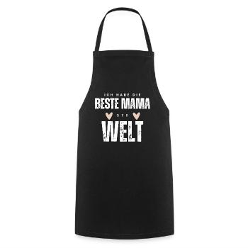 BESTE MAMA - Baby Geschenkidee Muttertag - Kochschürze - Schwarz - Vorne - AI Model Male 185 dark (185cm)