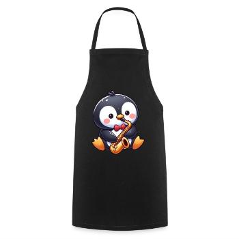 Pinguin Jazz Saxofon Saxofonist Musik - Kochschürze - Schwarz - Vorne - AI Model Male 185 dark (185cm)