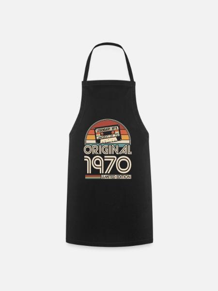 1970 Jahrgang geboren Retro Vintage Geburtstag - Kochschürze - Schwarz