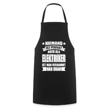 Elektriker Elektroniker Handwerker Lustig Spruch - Kochschürze - Schwarz - Vorne - AI Model Male 185 dark (185cm)