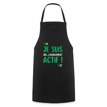 biologiquement actif cadeau homme humour - Tablier de cuisine - noir - Devant - AI Model Male 185 dark (185cm)