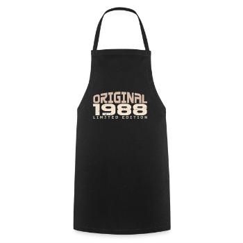 Millésime 1988 Édition Limitée 1988 Anniversaire - Tablier de cuisine - noir - Devant - AI Model Male 185 dark (185cm)