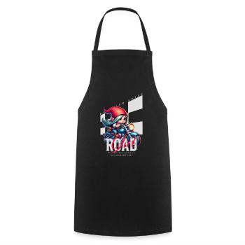 Road Girl née pour la vitesse - Tablier de cuisine - noir - Devant - AI Model Male 185 dark (185cm)