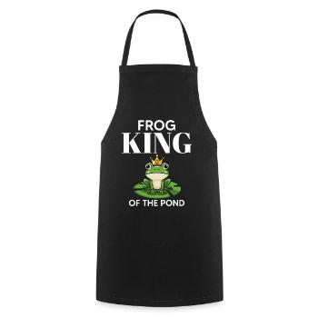 Frog Prince of the Pond, Master of the - Cooking Apron - black - Front - AI Model Male 185 dark (185cm)