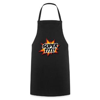 Super Titi Auntie Spanish Tia Superhero - Cooking Apron - black - Front - AI Model Male 185 dark (185cm)