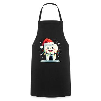 Zähne Weihnachten Zahnarzt Geschenk - Kochschürze - Schwarz - Vorne - AI Model Male 185 dark (185cm)