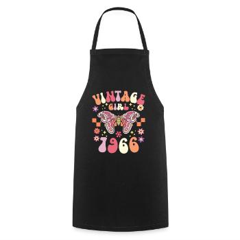 60 Years Vintage Woman Birthday 1966 - Cooking Apron - black - Front - AI Model Male 185 dark (185cm)