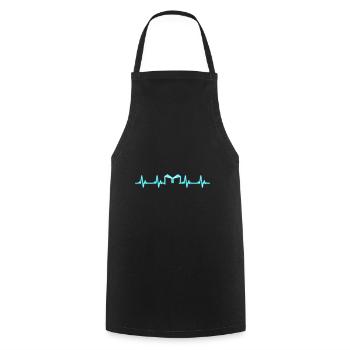 Heartbeat Heartbeat Book Book Passion Love - Cooking Apron - black - Front - AI Model Male 185 dark (185cm)