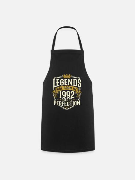 Born in 1992 Legends Birthday Gift - Cooking Apron - black