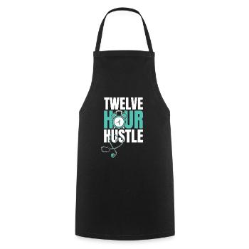 nurse stethoscope - Cooking Apron - black - Front - AI Model Male 185 dark (185cm)