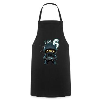 Anniversaire des enfants 6 ans - jeux vidéo et joueurs - Tablier de cuisine - noir - Devant - AI Model Male 185 dark (185cm)