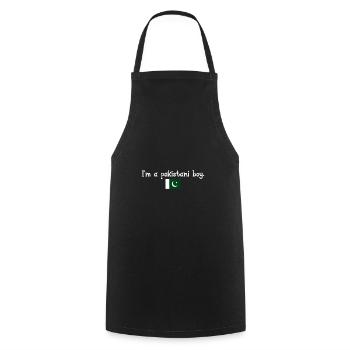 Je suis un garçon pakistanais - Tablier de cuisine - noir - Devant - AI Model Male 185 dark (185cm)