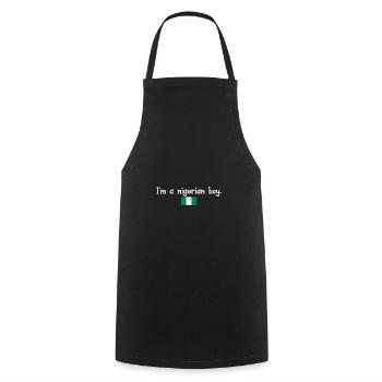 Je suis un garçon nigérian - Tablier de cuisine - noir - Devant - AI Model Male 185 dark (185cm)