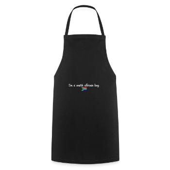 I'm a south african boy - Cooking Apron - black - Front - AI Model Male 185 dark (185cm)