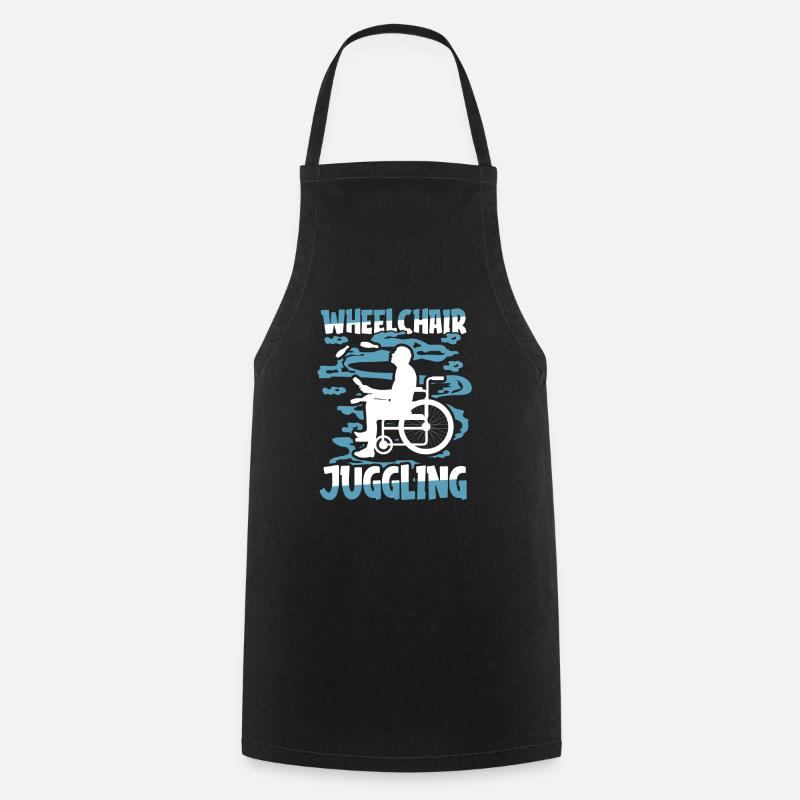 Jonglerie jongleur fauteuil roulant - Tablier de cuisine - noir