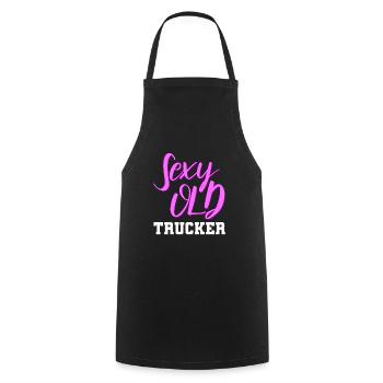 Truck Driver Trucker Truck Driver Sexy - Cooking Apron - black - Front - AI Model Male 185 dark (185cm)