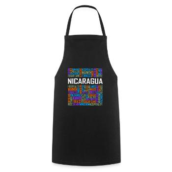 Nicaragua - Words - Cooking Apron - black - Front - AI Model Male 185 dark (185cm)