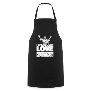 Christ Christianisme Amour - Tablier de cuisine - noir - Devant - AI Model Male 185 dark (185cm)