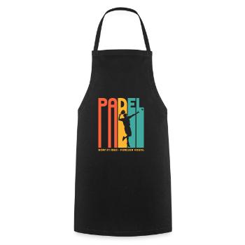 Padel. Born in 1969. For padel fans - Cooking Apron - black - Front - AI Model Male 185 dark (185cm)