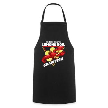 Crawfish Cajun & Crawfish Lobster Cooking - Cooking Apron - black - Front - AI Model Male 185 dark (185cm)