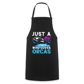 Orca Ocean Whale Orca Fan Seafood - Cooking Apron - black - Front - AI Model Male 185 dark (185cm)