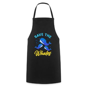 Orca Ocean Whale Orca Fan Seafood - Cooking Apron - black - Front - AI Model Male 185 dark (185cm)