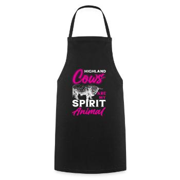 Scottish Highland cattle Highland Cattle - Cooking Apron - black - Front - AI Model Male 185 dark (185cm)