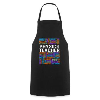 Physics Teacher Words - Cooking Apron - black - Front - AI Model Male 185 dark (185cm)