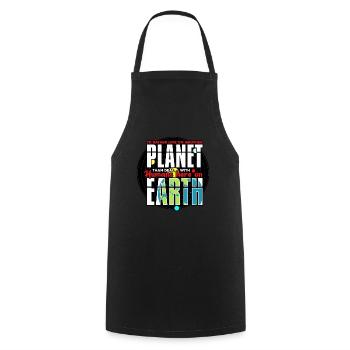 I'd Rather Live On Another Planet - Cooking Apron - black - Front - AI Model Male 185 dark (185cm)