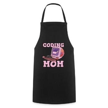 Développeur Coder Programmeur Mère - Tablier de cuisine - noir - Devant - AI Model Male 185 dark (185cm)