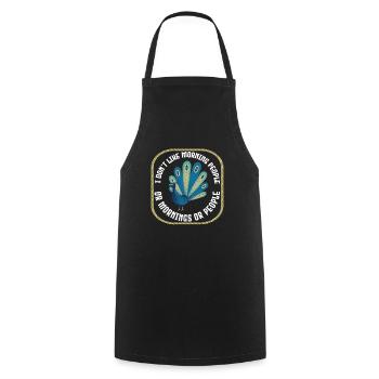 Peacock Bird - Cooking Apron - black - Front - AI Model Male 185 dark (185cm)