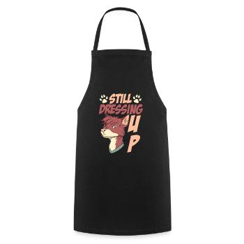 Furry Fandom Fursuits Funny - Cooking Apron - black - Front - AI Model Male 185 dark (185cm)