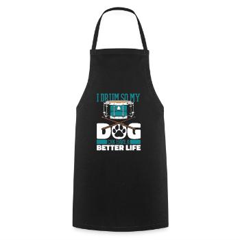 Batterie Batteur Batteur Chien - Tablier de cuisine - noir - Devant - AI Model Male 185 dark (185cm)
