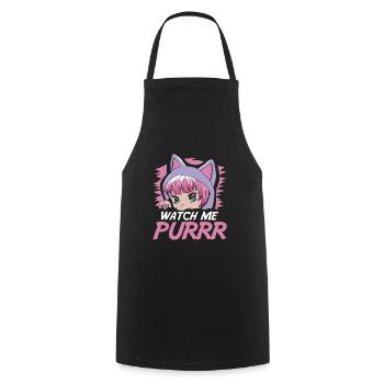Furry Fandom Fursuits Cute - Cooking Apron - black - Front - AI Model Male 185 dark (185cm)