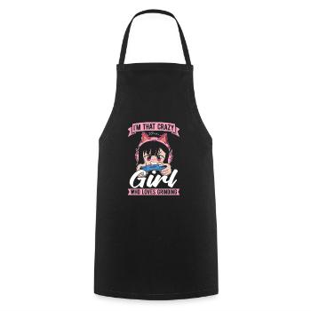 Fou de jeu de joueur - Tablier de cuisine - noir - Devant - AI Model Male 185 dark (185cm)