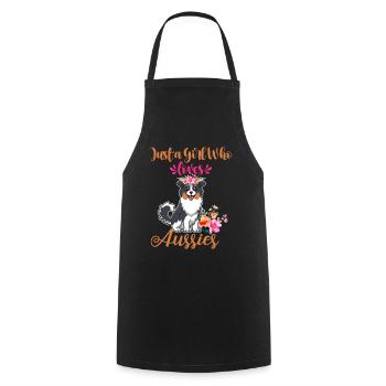 Australian Shepherd Aussie Dad Aussie Mom - Cooking Apron - black - Front - AI Model Male 185 dark (185cm)