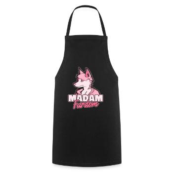 Furry Fandom Fursuits Lady - Cooking Apron - black - Front - AI Model Male 185 dark (185cm)